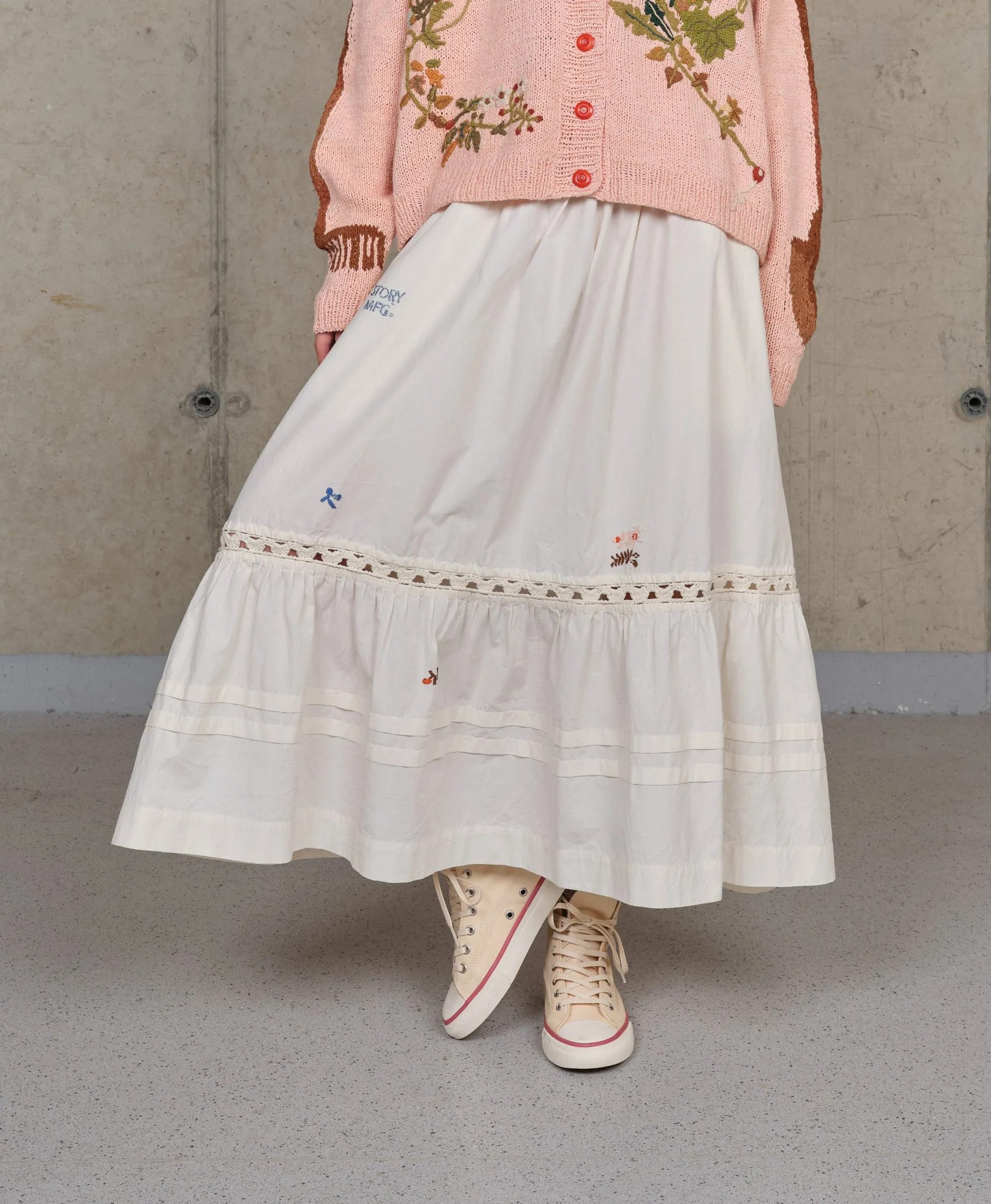 Nutmeg Skirt - Interrupted Embroidery sold by Story Mfg.