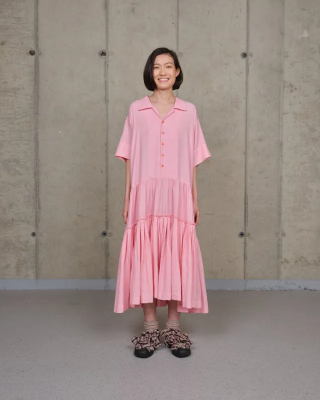 Apple Dress - Pink Pleated sold by Story Mfg.