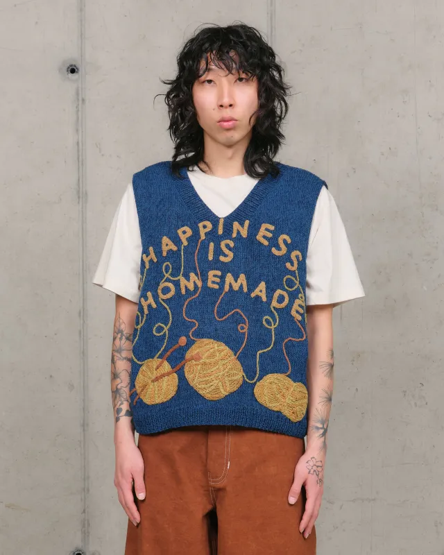 Party Knit Vest - Indigo Homemade sold by Story Mfg.