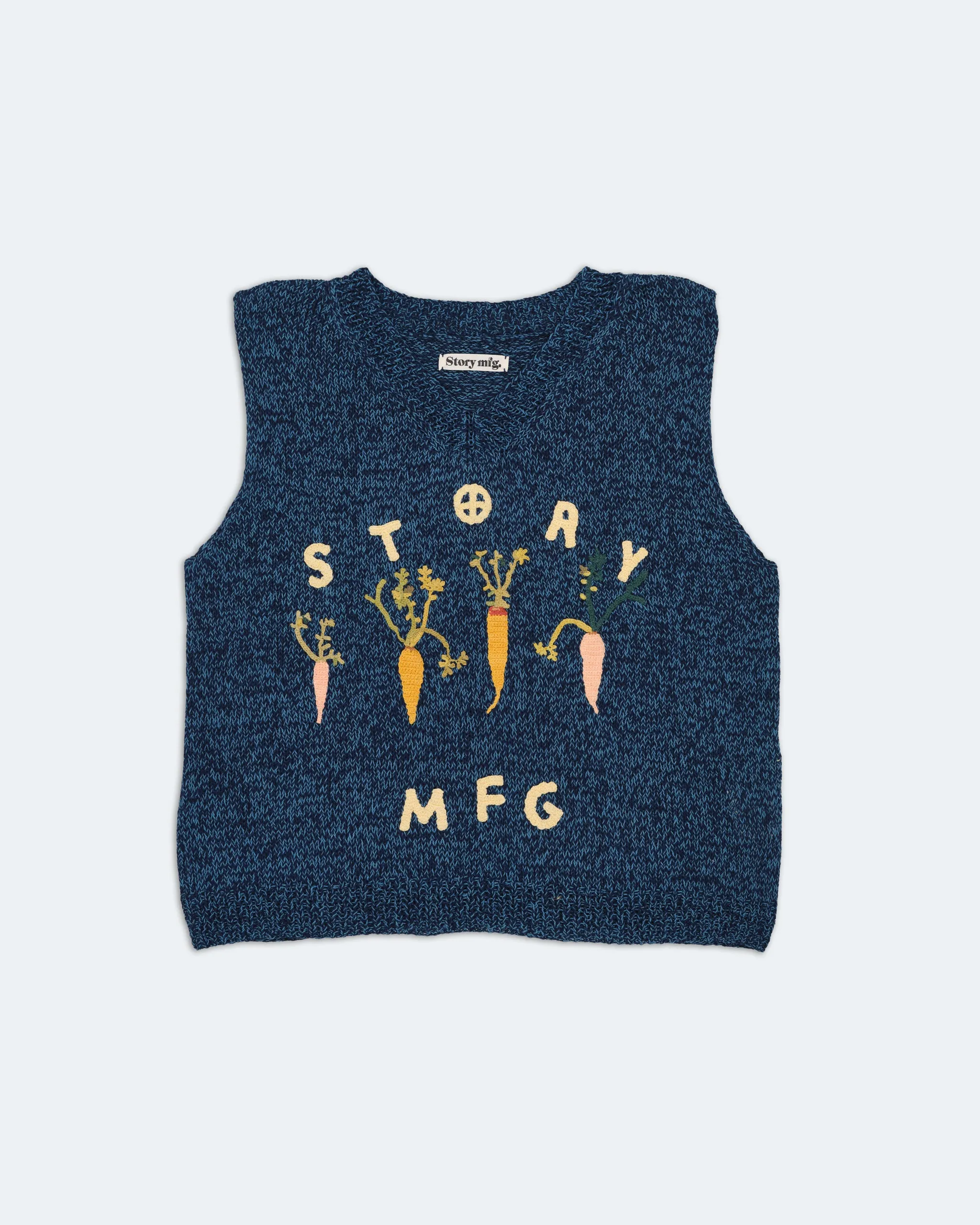 Party Knit Vest - Indigo Carrots sold by Story Mfg. product image thumbnail 3