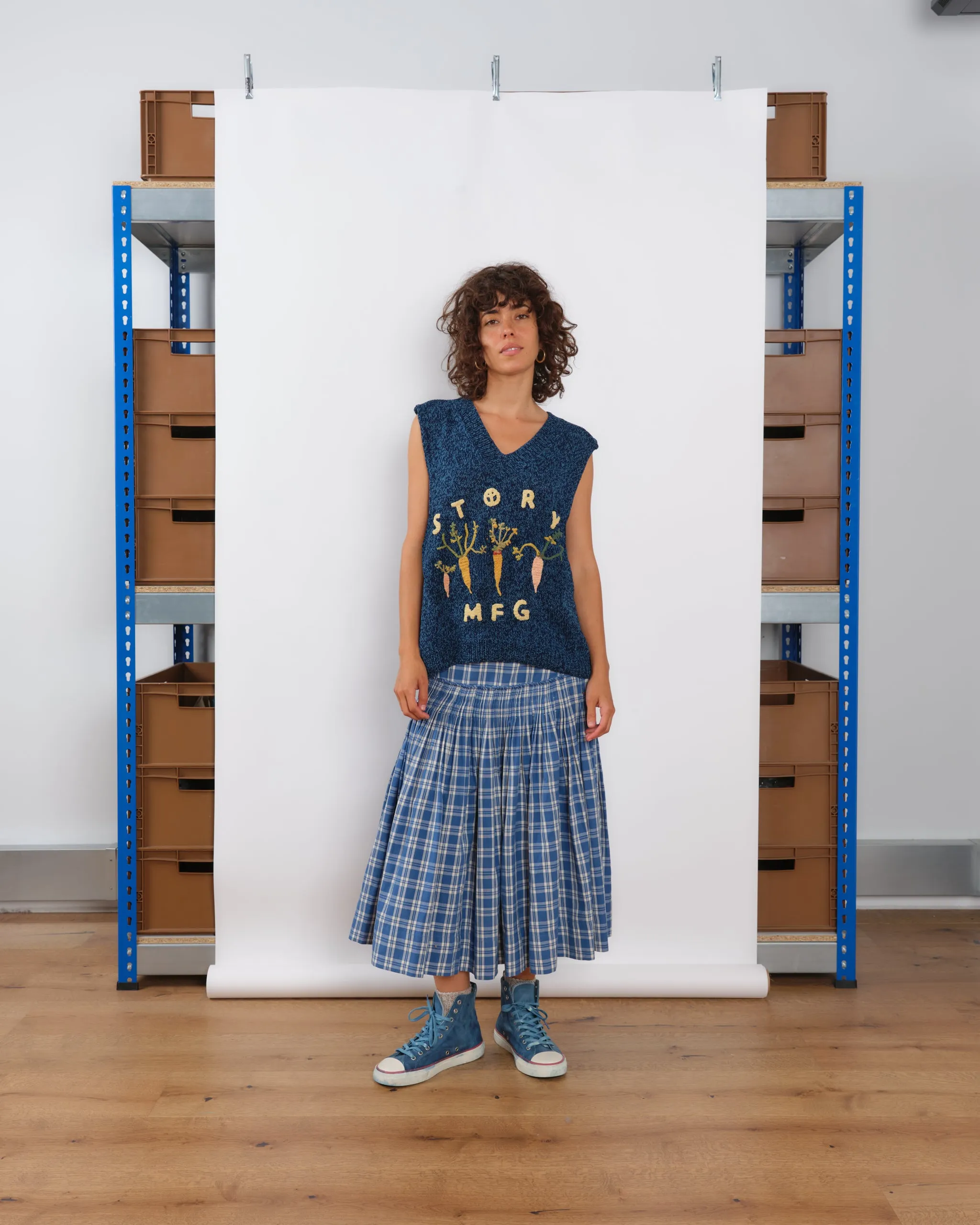 Party Knit Vest - Indigo Carrots sold by Story Mfg. product image thumbnail 2