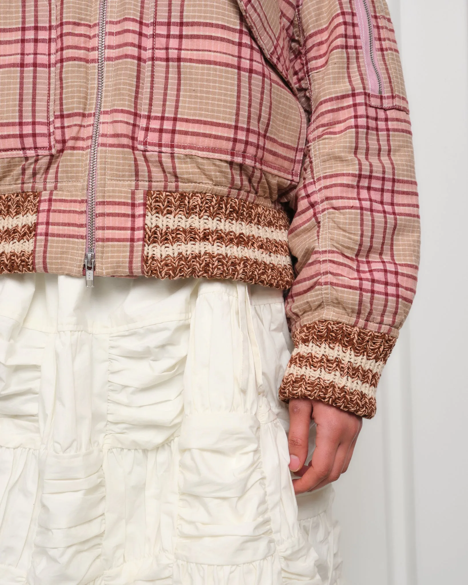Grain Bomber Jacket - Flora Check Handloom sold by Story Mfg. product image thumbnail 5