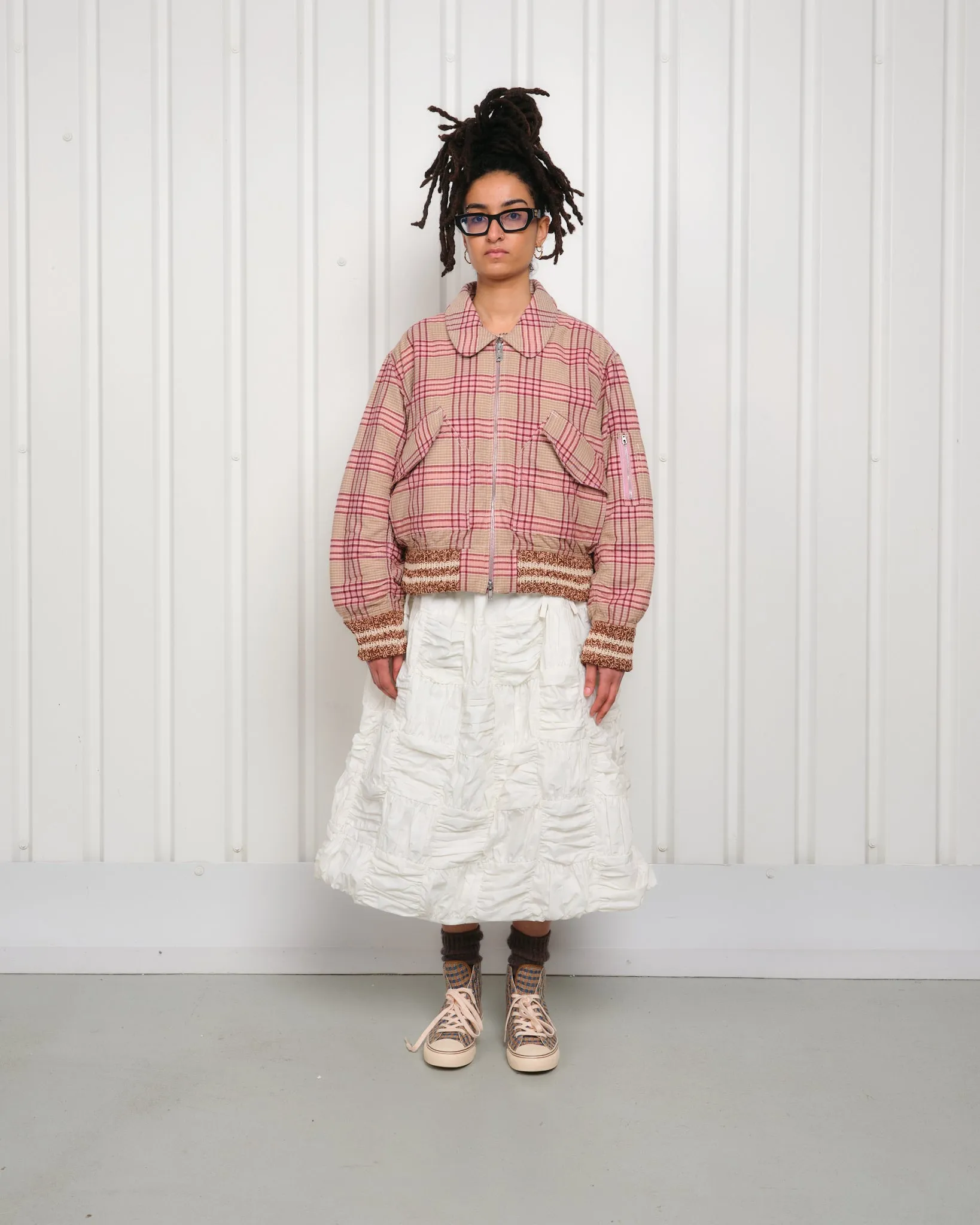 Grain Bomber Jacket - Flora Check Handloom sold by Story Mfg. product image thumbnail 2