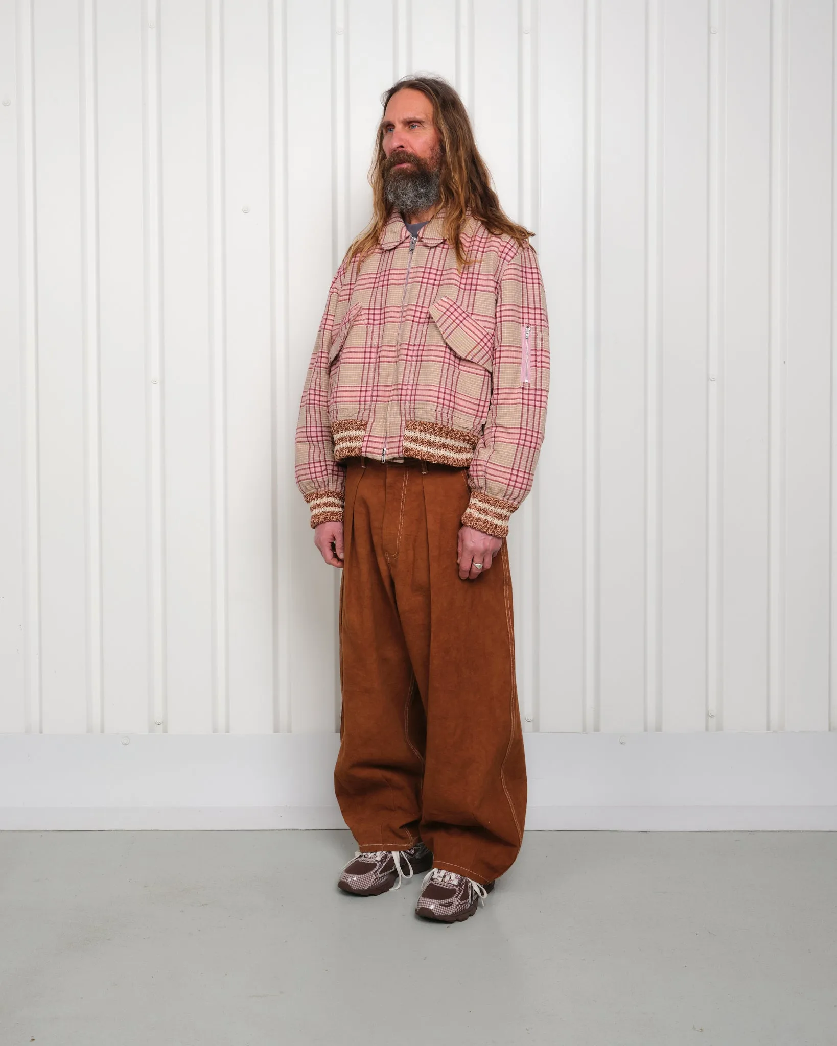 Grain Bomber Jacket - Flora Check Handloom sold by Story Mfg. product image thumbnail 4