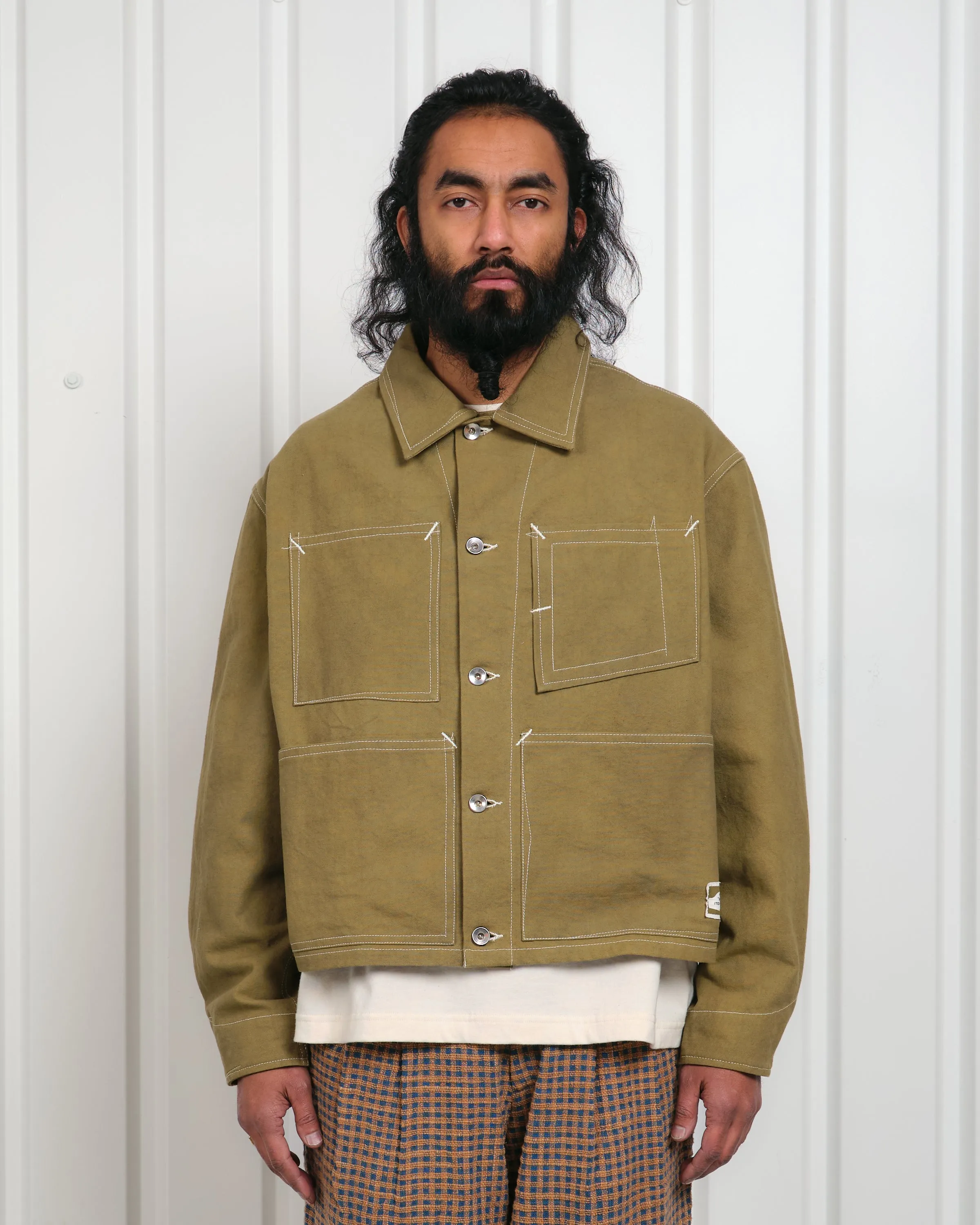 Post Jacket - Olive Wonky-Wear sold by Story Mfg.