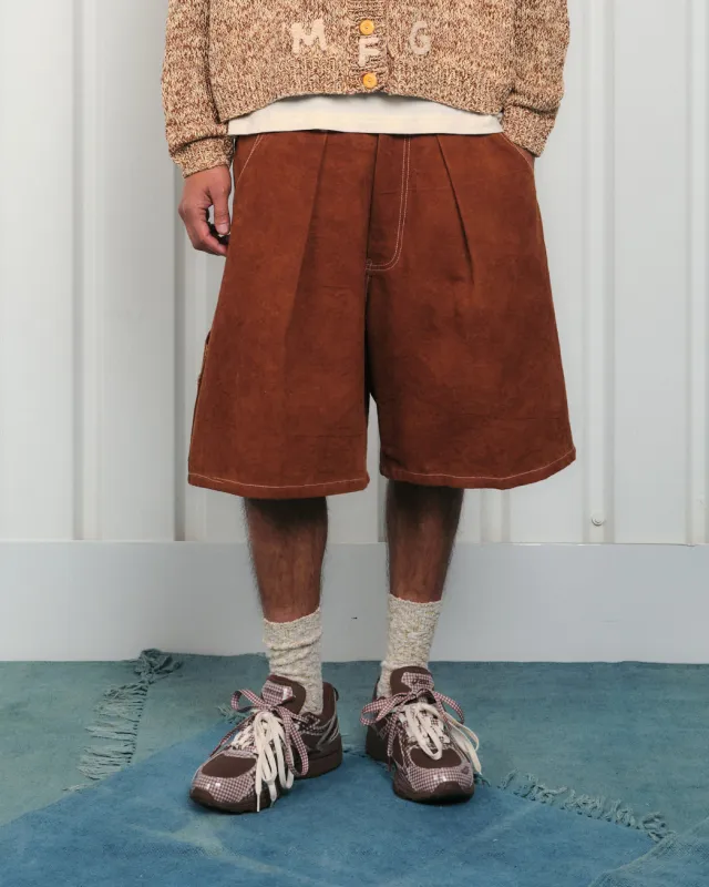 Lush Carpenter Shorts - Brown Wonky-Wear made by Story Mfg.