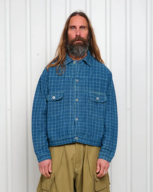 Tuesday Jacket - Indigo Mud Check sold by Story Mfg.