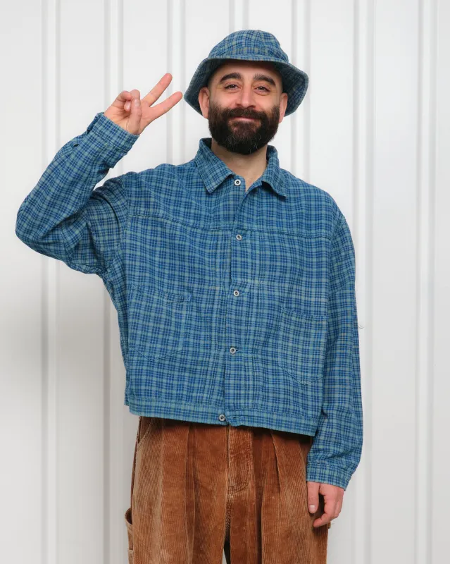 Sundae Jacket - Indigo Mud Check made by Story Mfg.