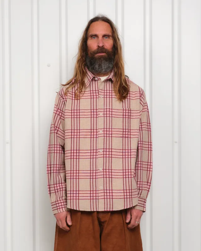 Plane Shirt - Flora Check Handloom sold by Story Mfg.