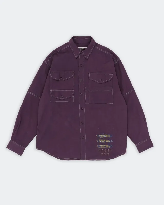 Harvest Shirt - Purple Fish sold by Story Mfg.