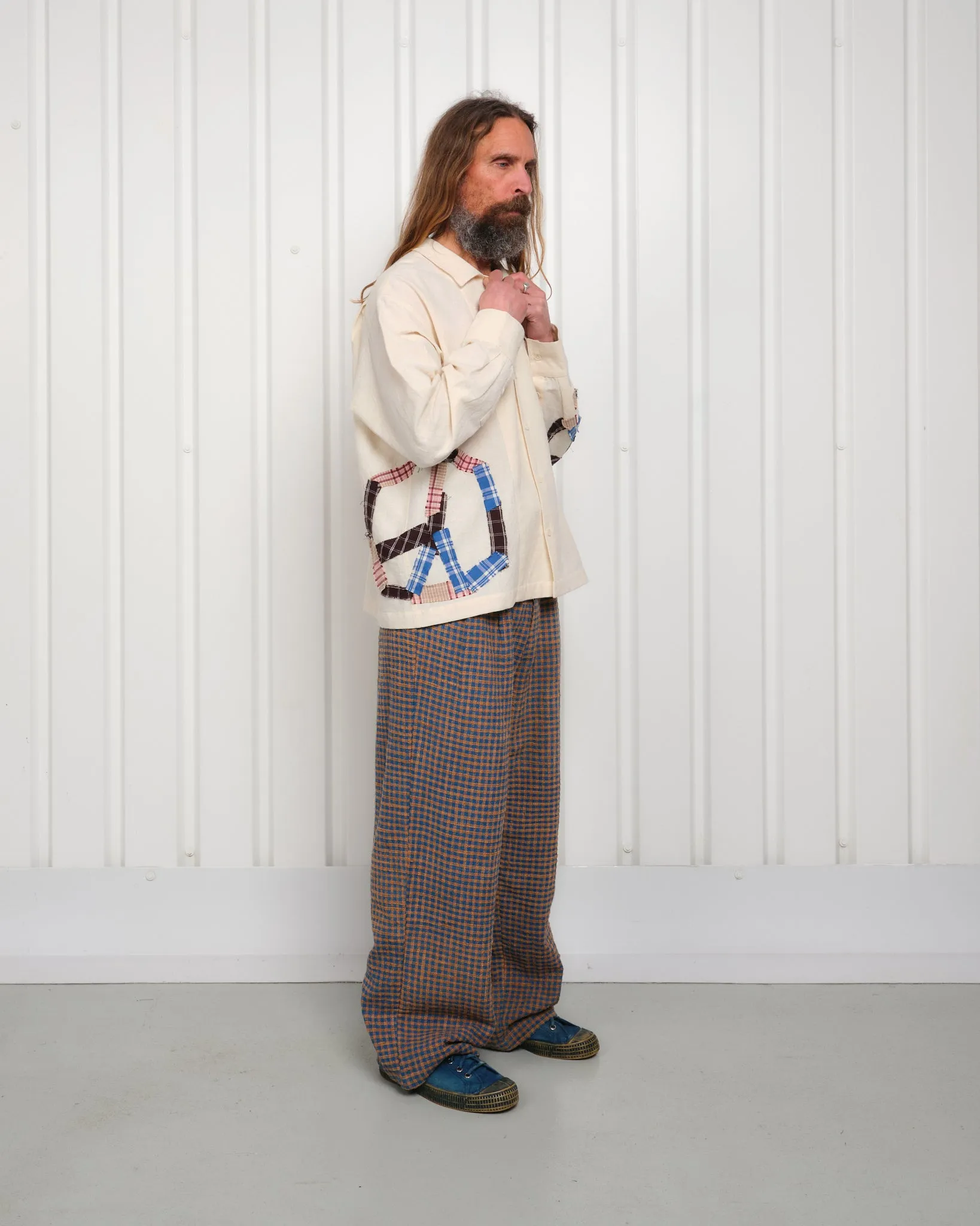 Greetings Shirt LS - Peace Patchwork sold by Story Mfg. product image thumbnail 3