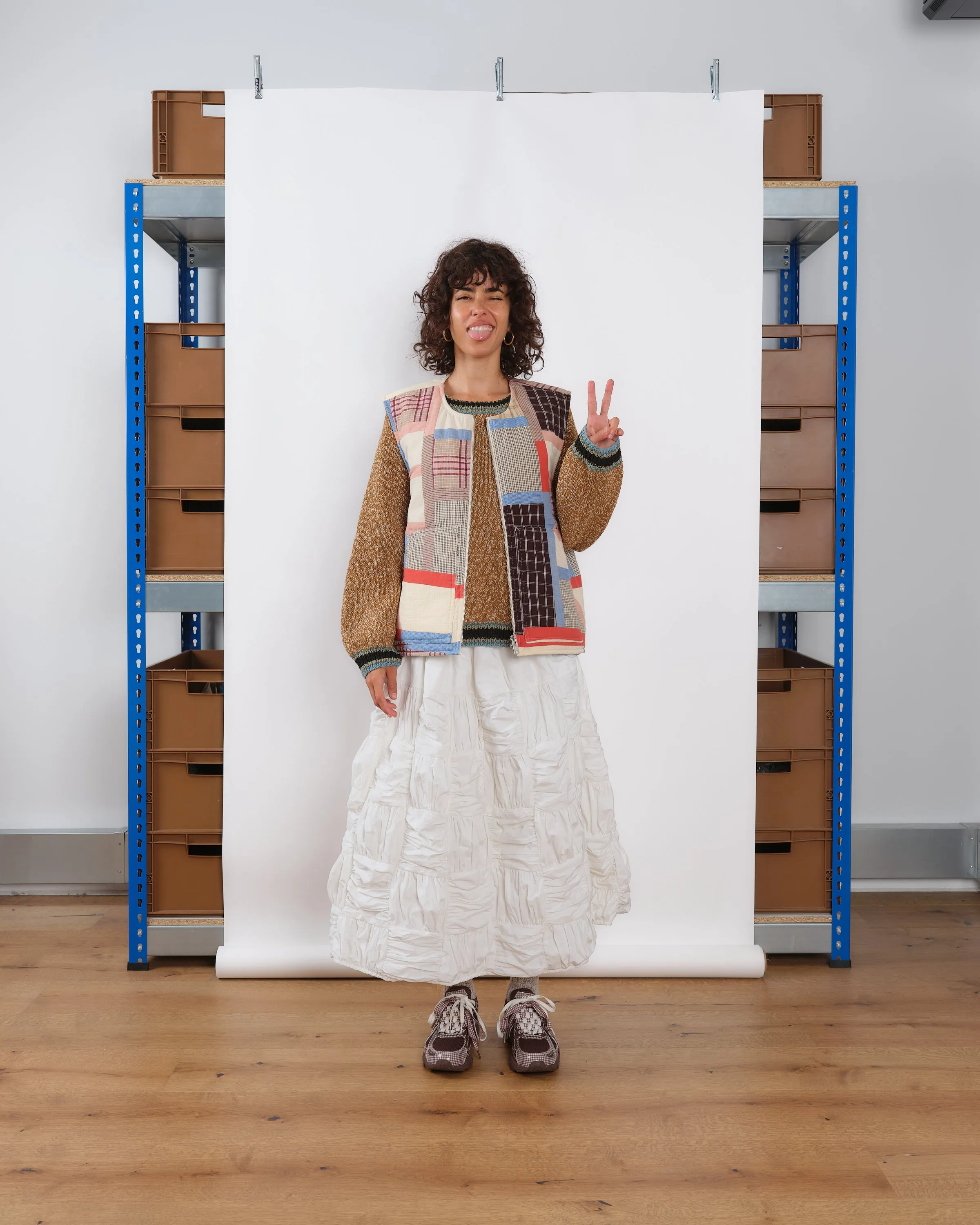 Foxglove Skirt - Ecru Interstellar Patchwork sold by Story Mfg. product image thumbnail 2