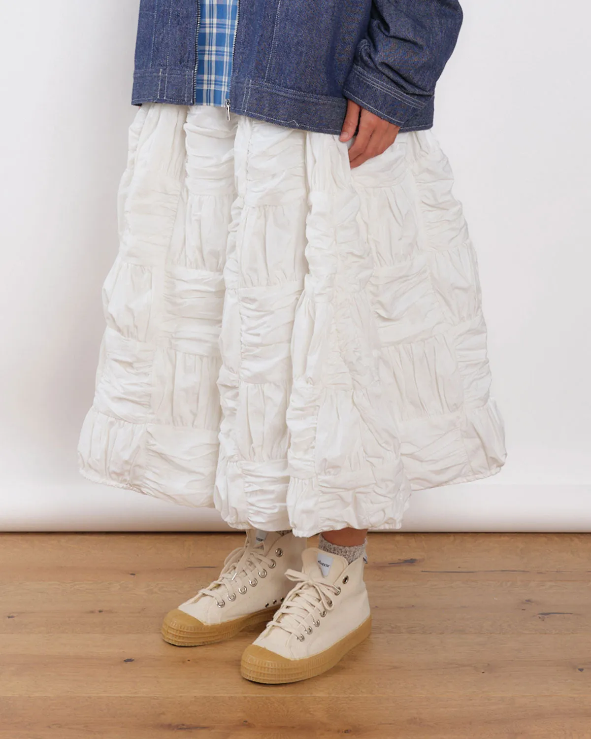 Foxglove Skirt - Ecru Interstellar Patchwork sold by Story Mfg.