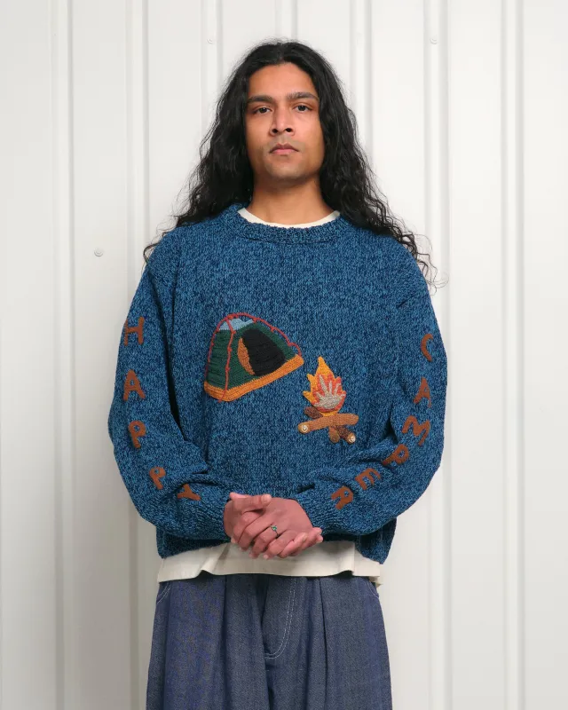 Piper Knit Jumper - Happy Camper Indigo made by Story Mfg.