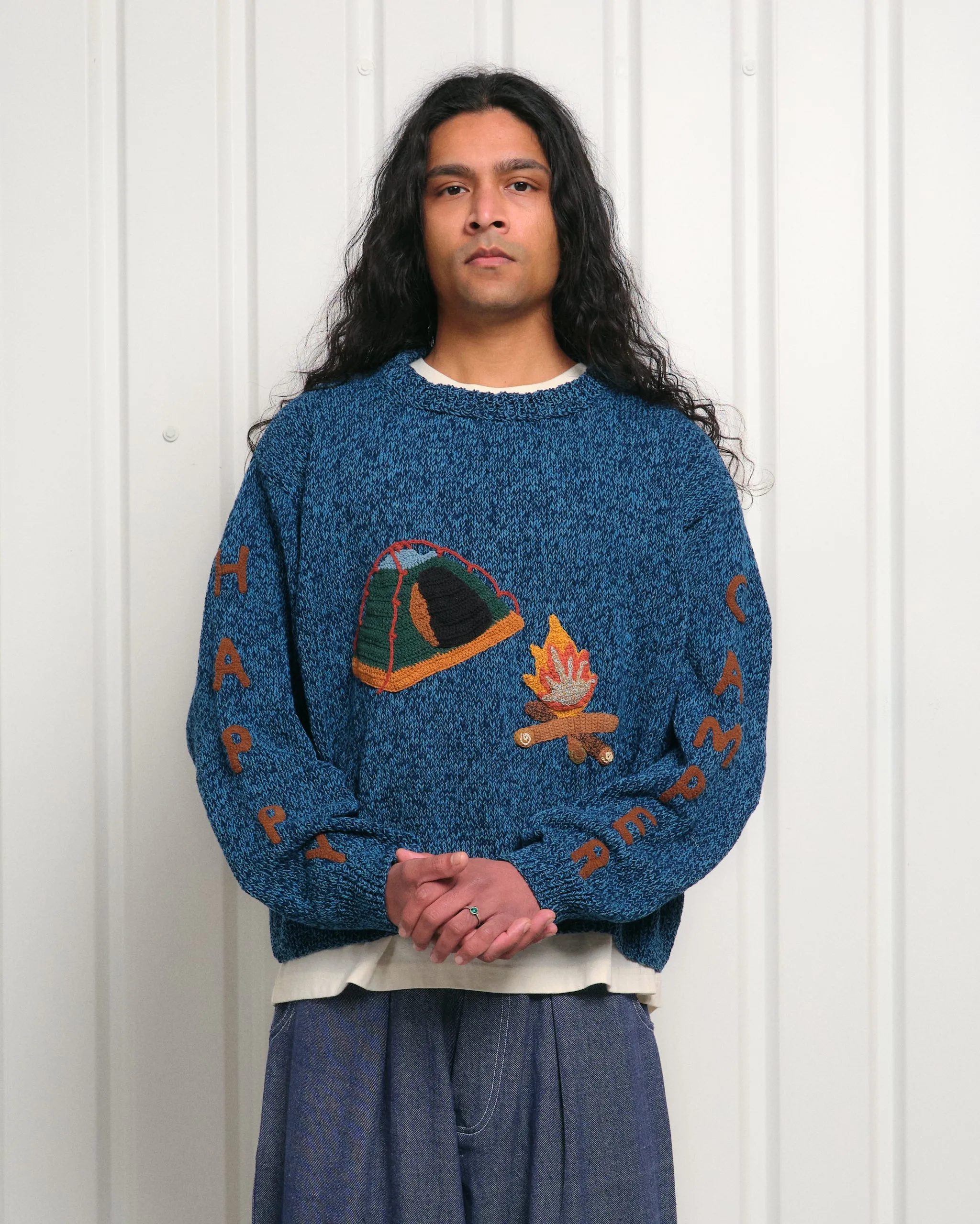 Piper Knit Jumper - Happy Camper Indigo sold by Story Mfg.