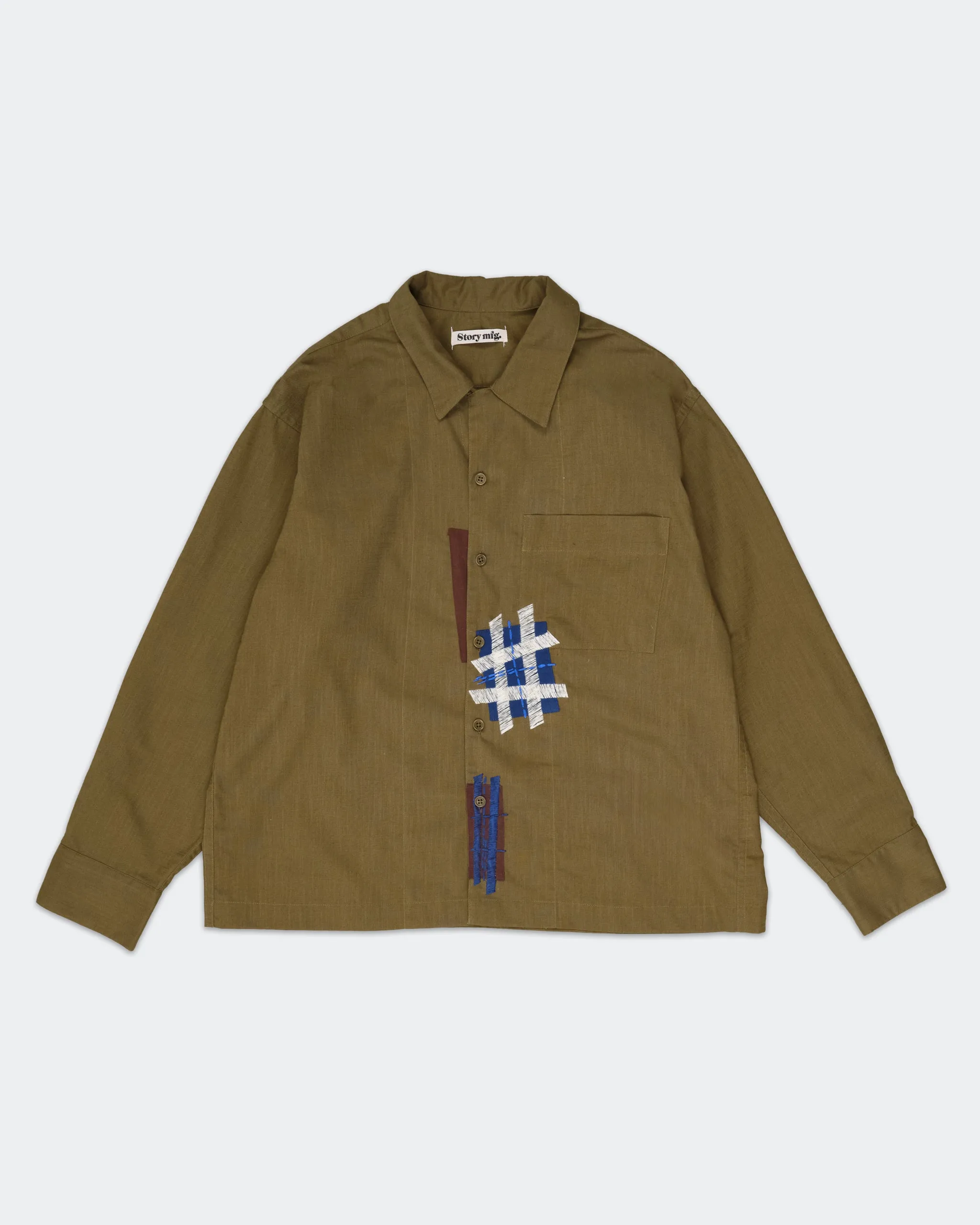 Uniform Shirt LS - Olive Patched Up sold by Story Mfg.