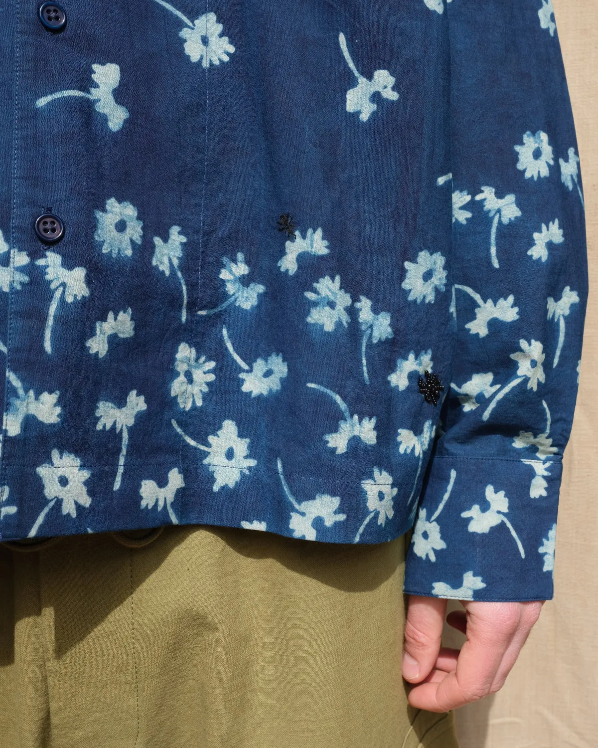 Greetings Shirt LS - Falling Daisy Indigo sold by Story Mfg. product image thumbnail 4