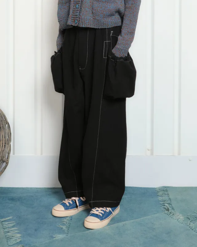 Salt Pants - Black Slub Contrast made by Story Mfg.
