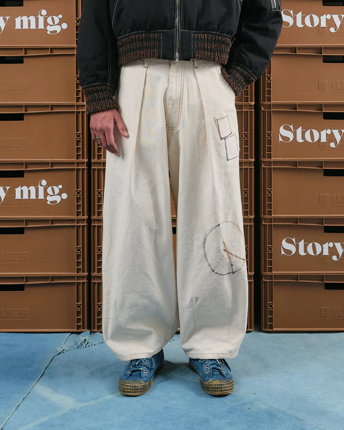 Lush Pants - Ecru Zig Zag sold by Story Mfg.