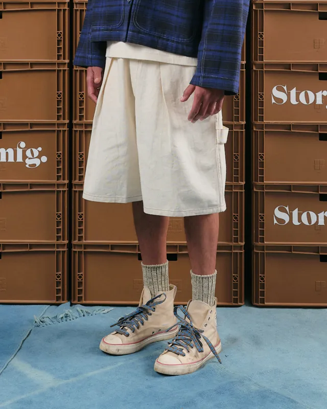 Lush Carpenter Shorts - Ecru made by Story Mfg.