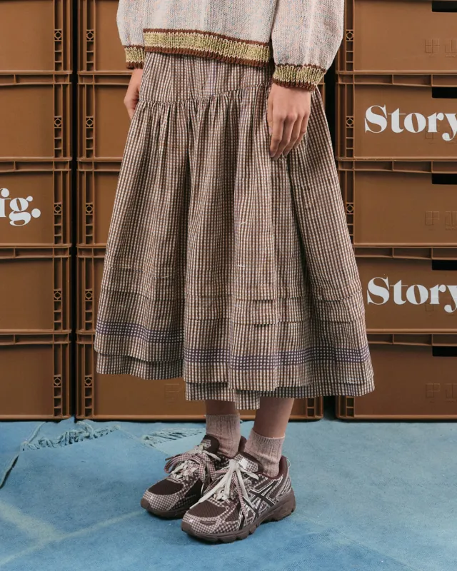 Juniper Skirt - Crispy Bark Gingham made by Story Mfg.