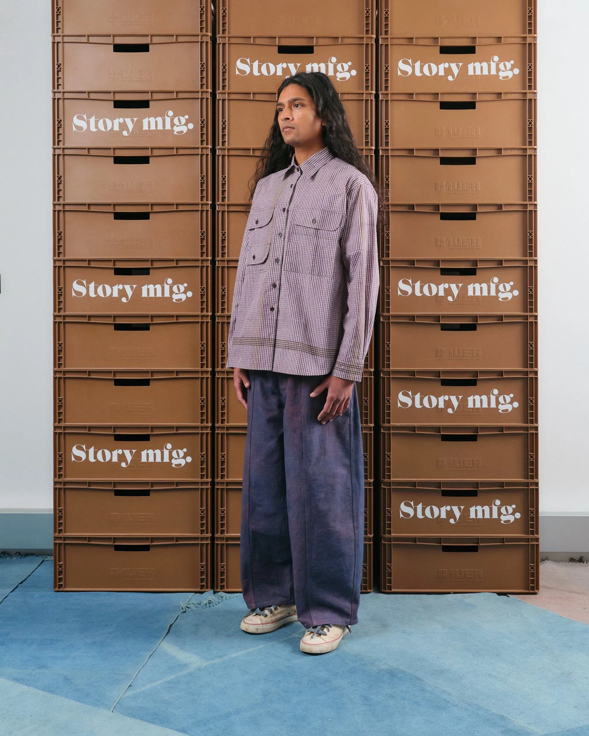 Harvest Shirt - Crispy Purple Gingham sold by Story Mfg. product image thumbnail 3