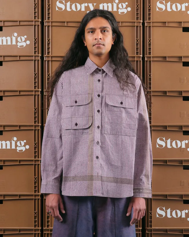 Harvest Shirt - Crispy Purple Gingham made by Story Mfg.
