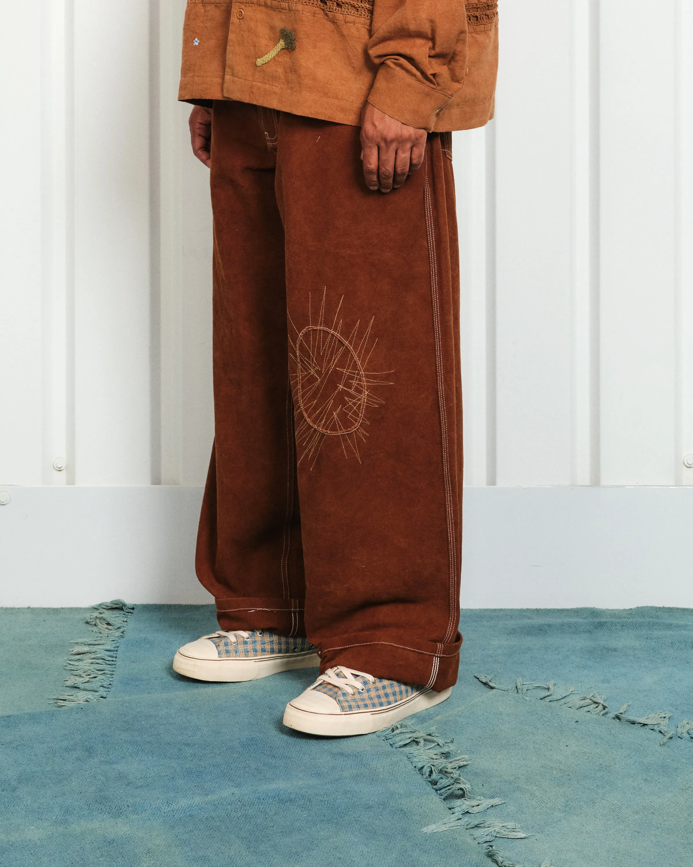 Poetry Pants - Brown Heart Repair sold by Story Mfg.