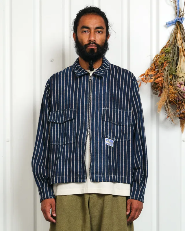 555 Jacket - Indigo Railroad Stripe made by Story Mfg.