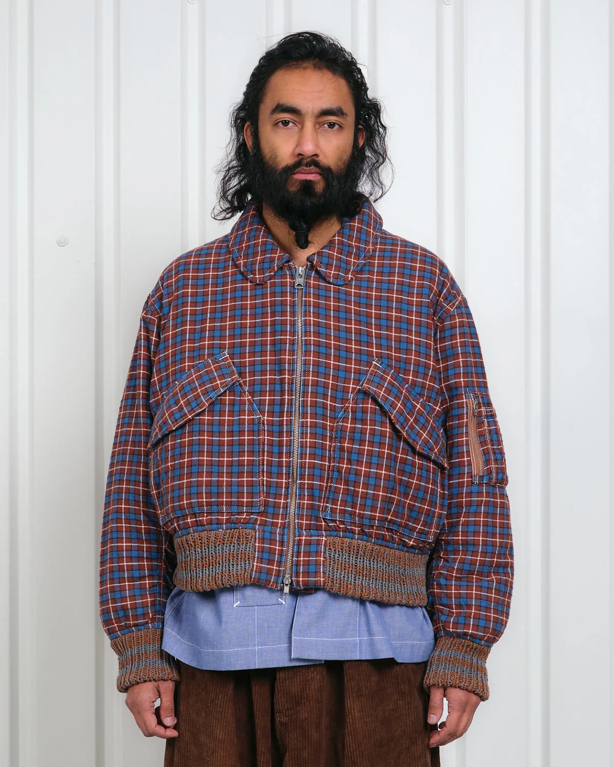 Grain Bomber Jacket - Sandstone Handloom sold by Story Mfg.