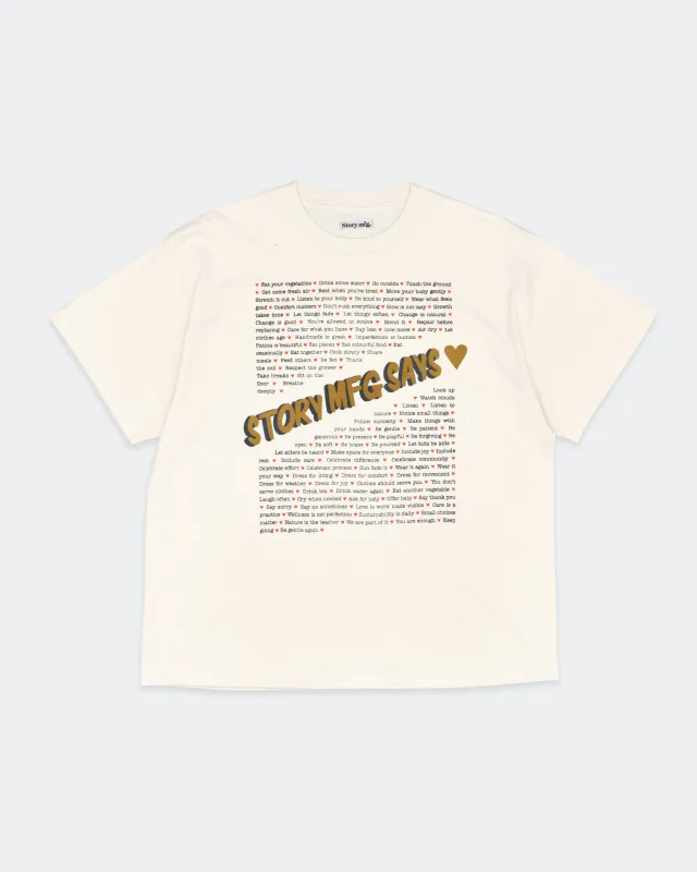 Grateful Tee SS - Ecru Story Mfg Says made by Story Mfg.