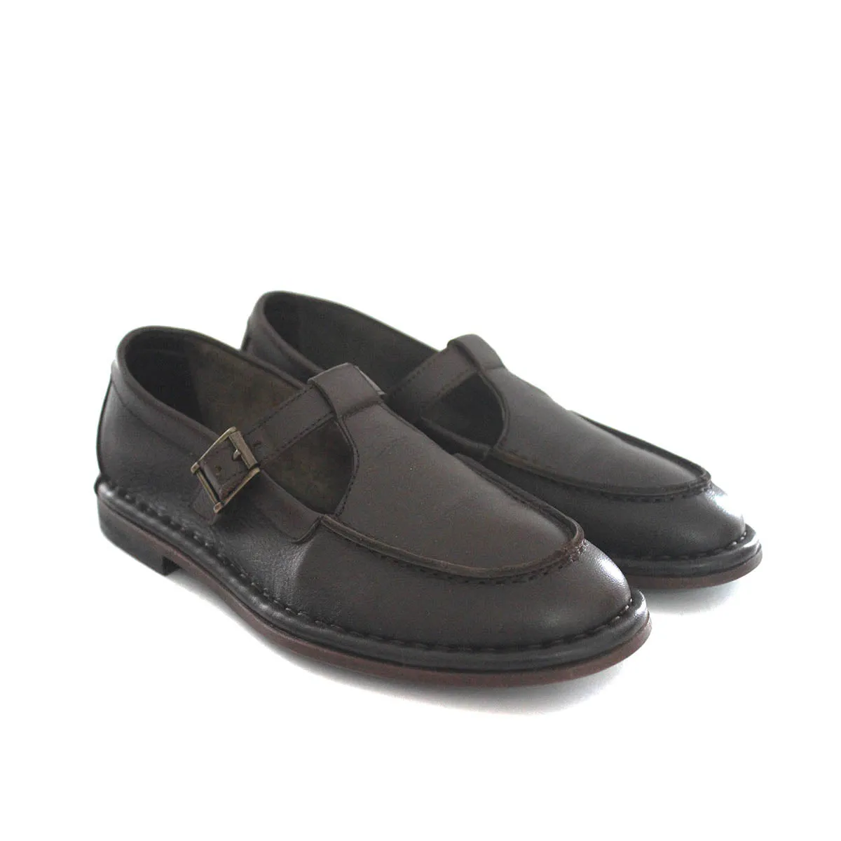 HAND 63 – Leather T-strap shoes sold by Punto Pigro product image thumbnail 5
