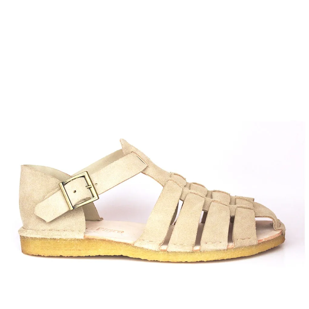 SAN 18 - Natural suede sandals sold by Punto Pigro