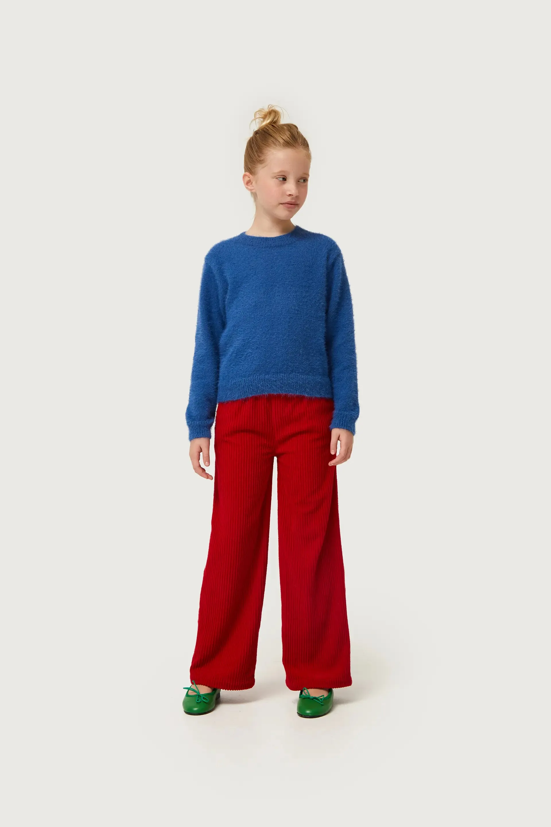 Jersey de niña de punto con textura azul sold by Compania Fantasica