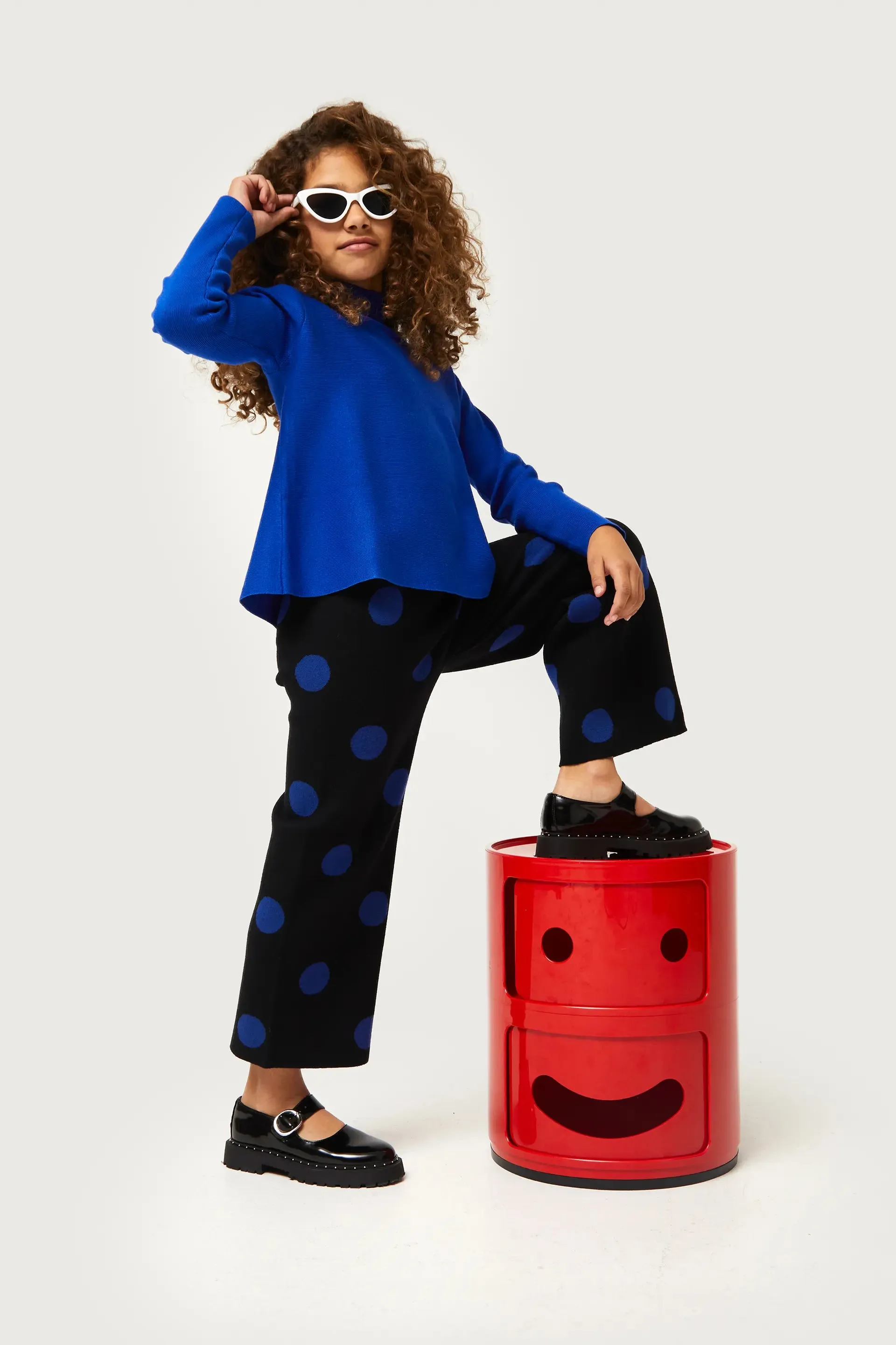 Jersey de niña evasé cuello perkins azul sold by Compania Fantasica product image thumbnail 4