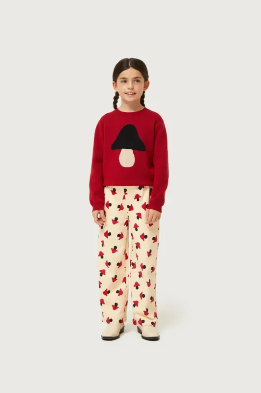 Pantalón de niña estampado de setas beige sold by Compania Fantasica