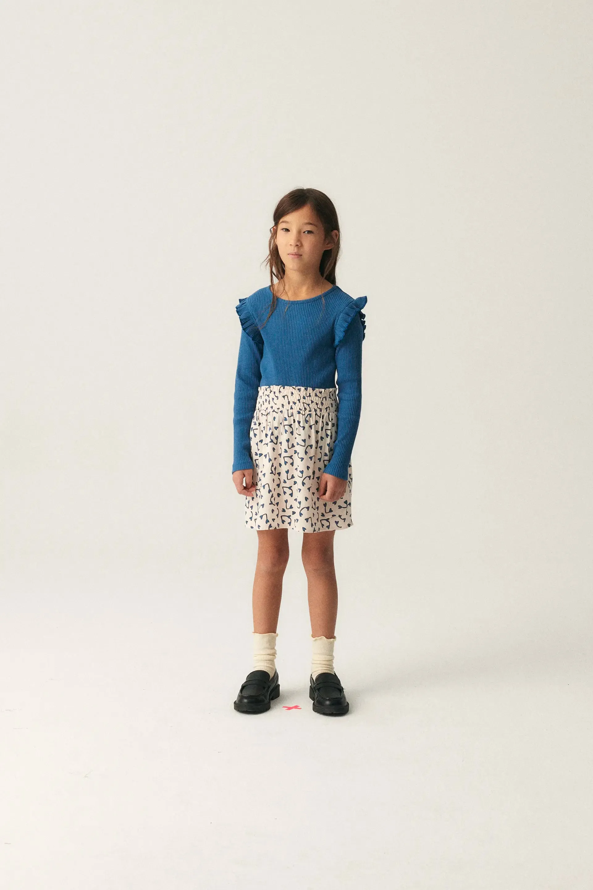 Top de niña en punto canalé azul sold by Compania Fantasica