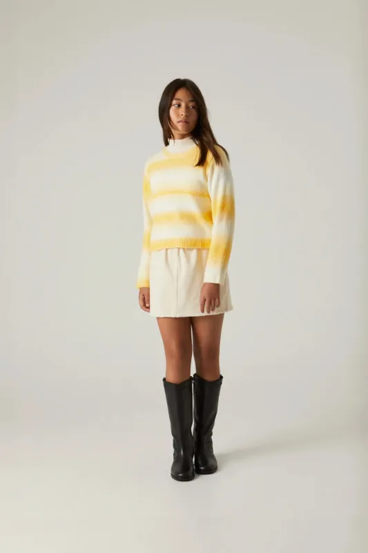 Jersey de niña crop con estampado de rayas amarillo sold by Compania Fantasica