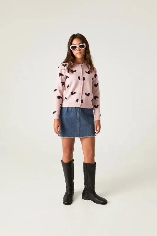Cárdigan de niña con estampado de corazones sold by Compania Fantasica