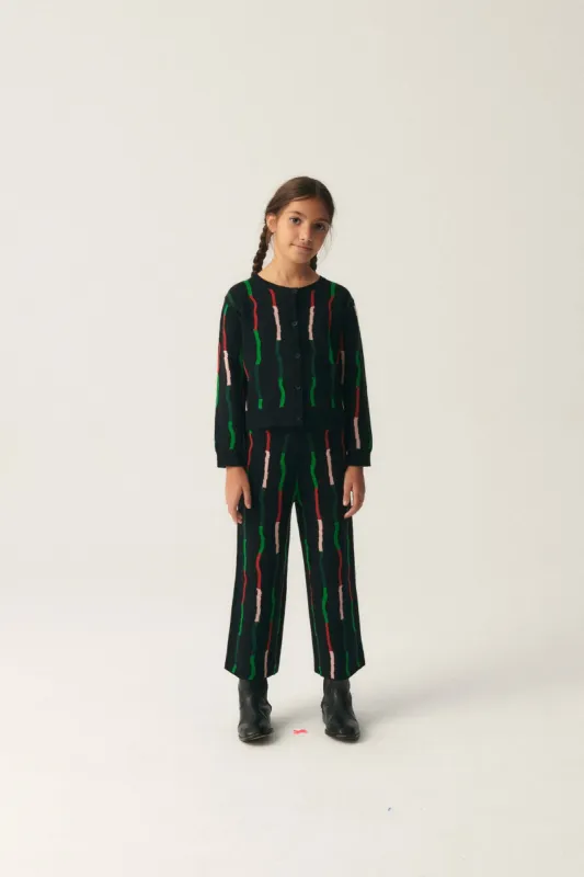 Pantalón unisex de punto con estampado de rayas negro sold by Compania Fantasica