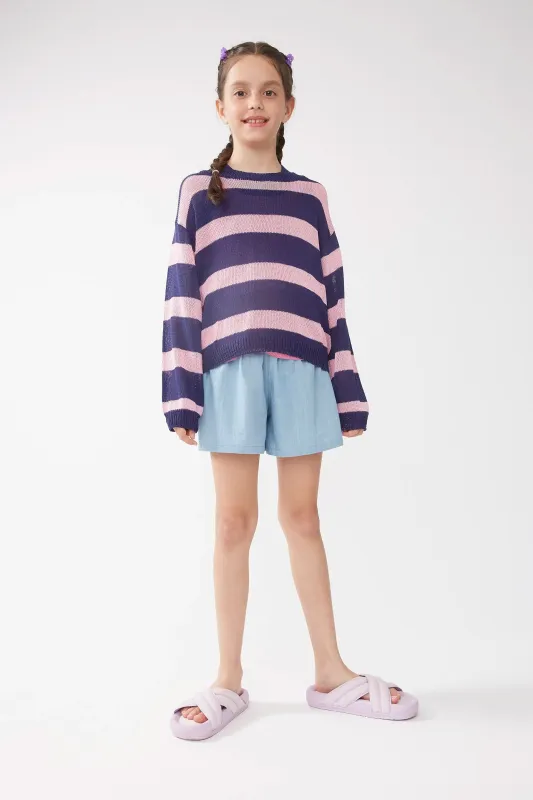 Jersey unisex punto rayas azul marino sold by Compania Fantasica