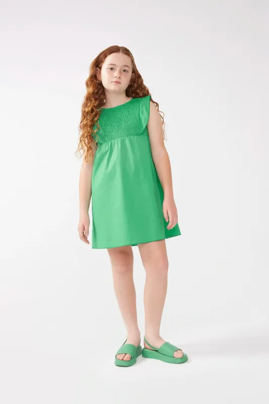 Vestido corto de niña verde sold by Compania Fantasica