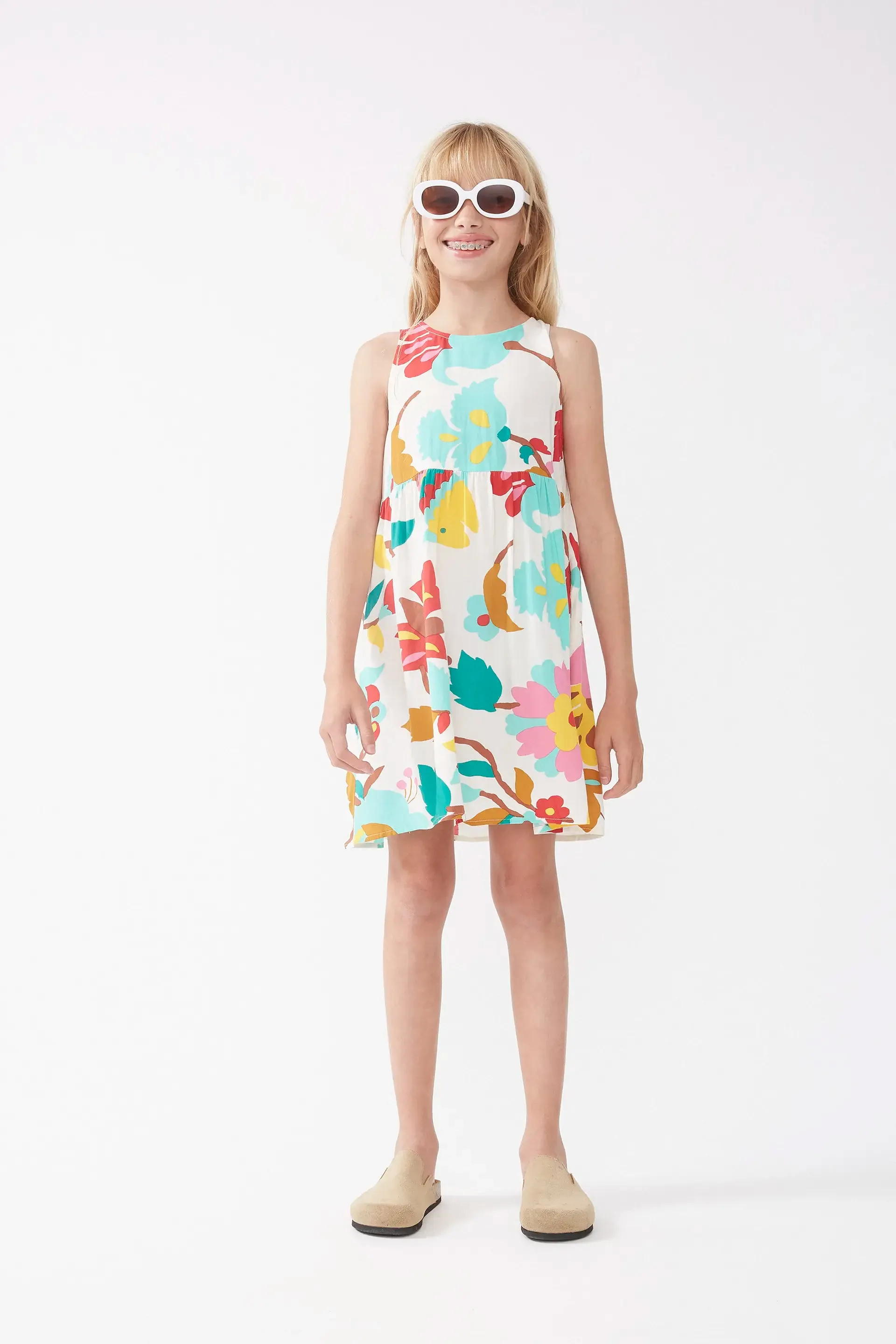 Vestido corto de niña estampado Nenufar sold by Compania Fantasica