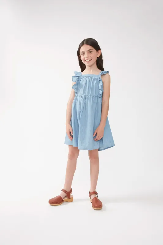 Vestido corto de niña efecto denim sold by Compania Fantasica