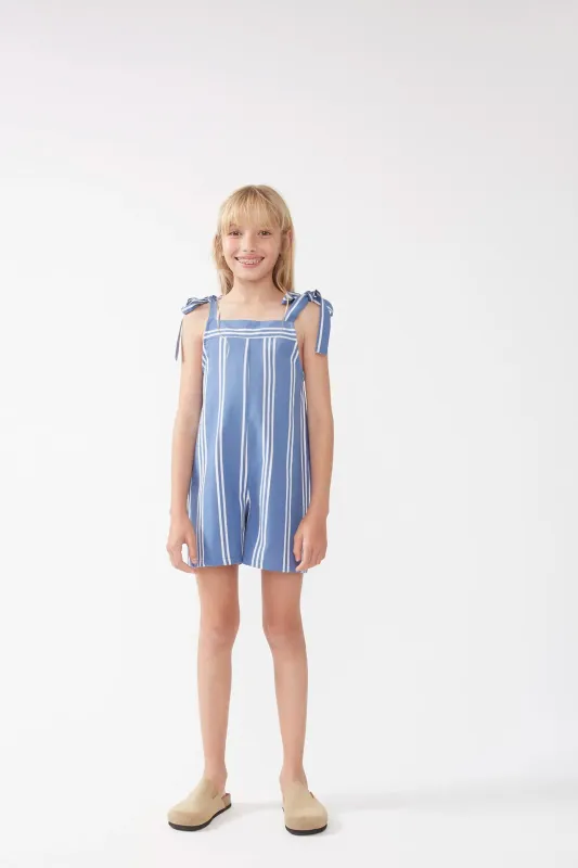Mono corto de niña rayas azul sold by Compania Fantasica