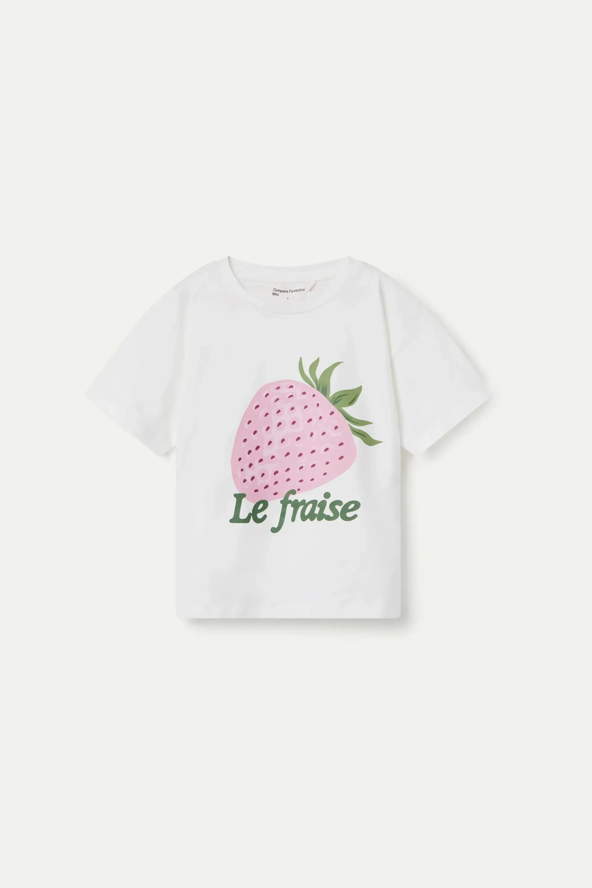 Camiseta de manga corta blanca de niña con estampado de fresa. sold by Compania Fantasica product image thumbnail 2