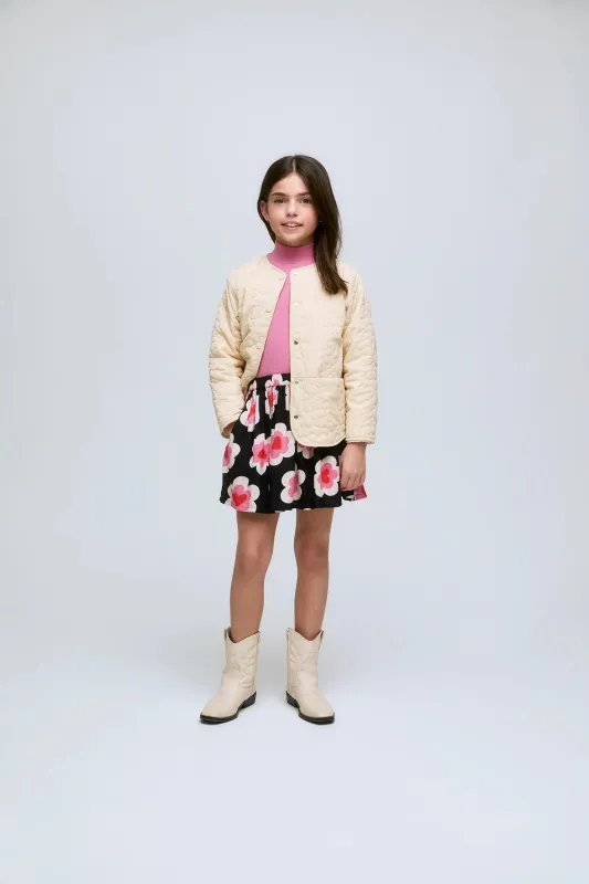Falda corta de niña con estampado Sweetheart y cintura elástica fruncida sold by Compania Fantasica