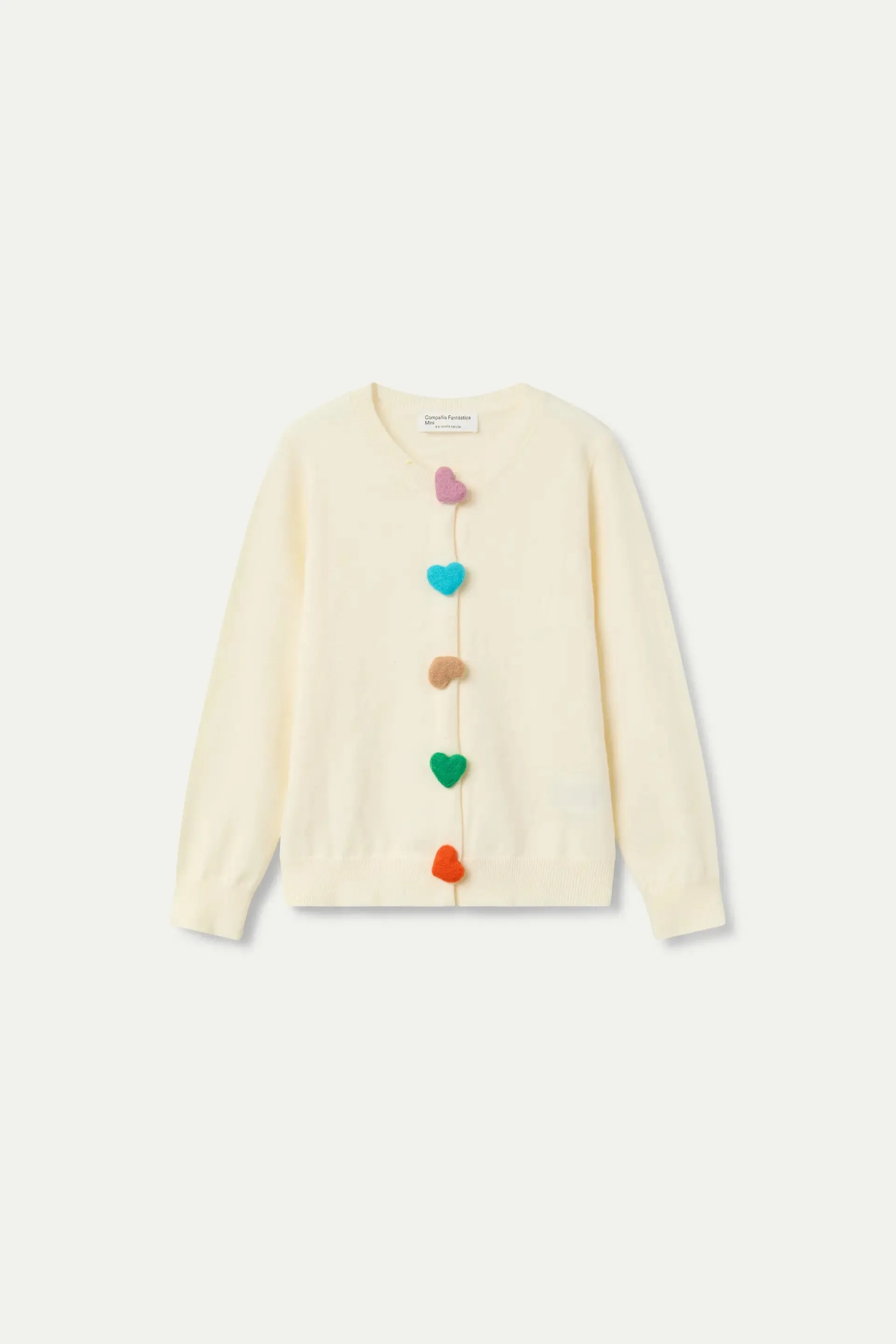 Cárdigan de niña con detalle botón de corazones blanco sold by Compania Fantasica product image thumbnail 2