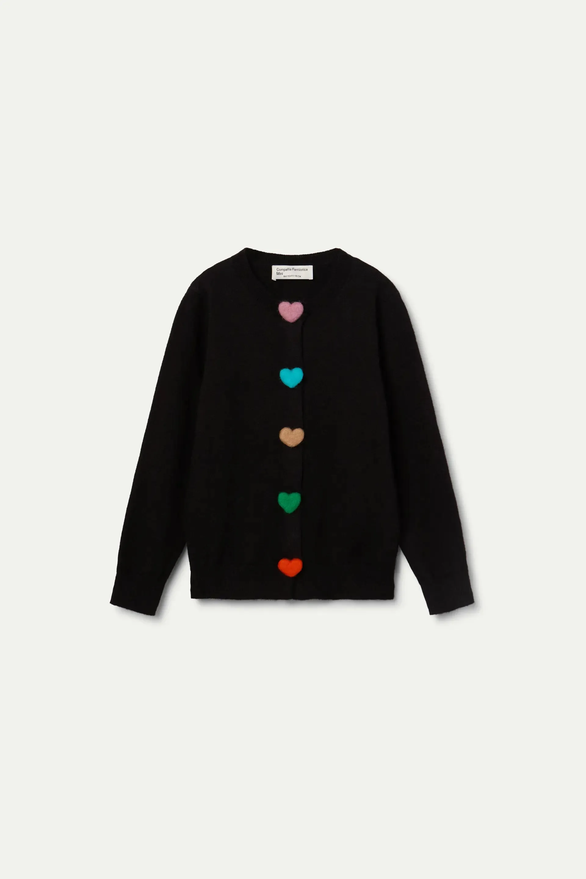 Cárdigan de niña con detalle botón de corazones negro sold by Compania Fantasica product image thumbnail 2