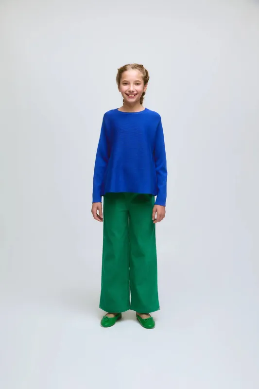 Jersey de niña punto fino y manga larga azul sold by Compania Fantasica